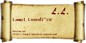 Lampl Leonárd névjegykártya