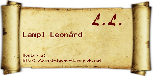 Lampl Leonárd névjegykártya